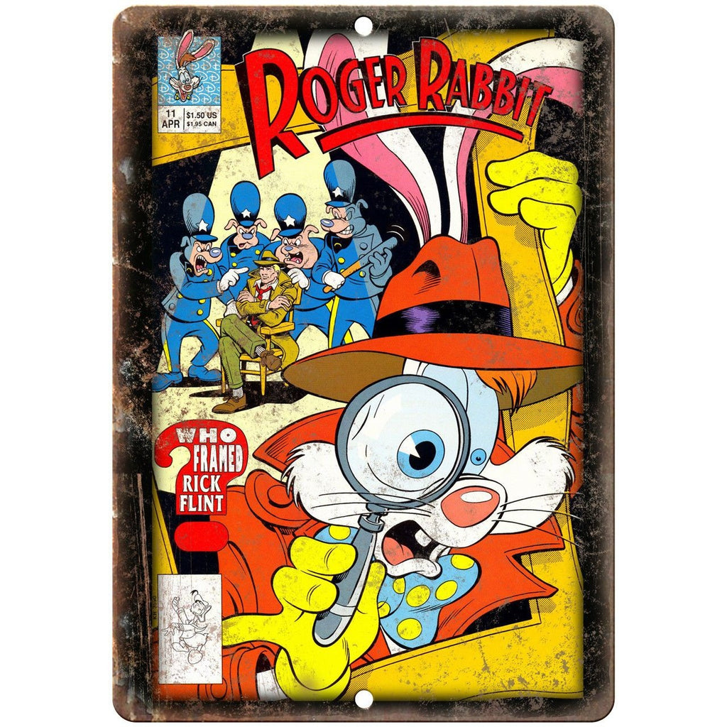 Roger Rabbit Who Framed Rick Flint Comic Art 10"X7" Reproduction Metal Sign J37