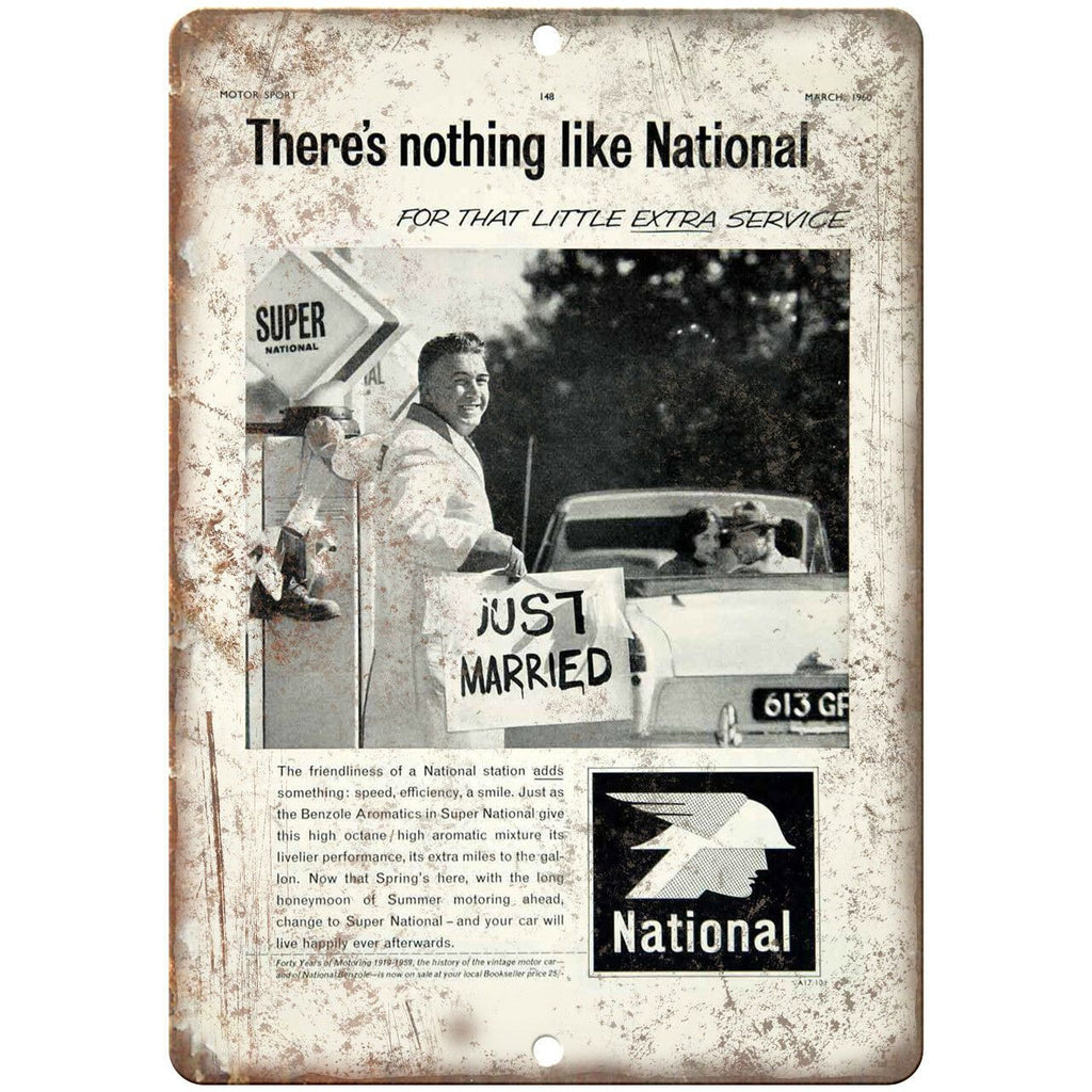 Super National Gasoline Vintage Ad 10" X 7" Reproduction Metal Sign A868