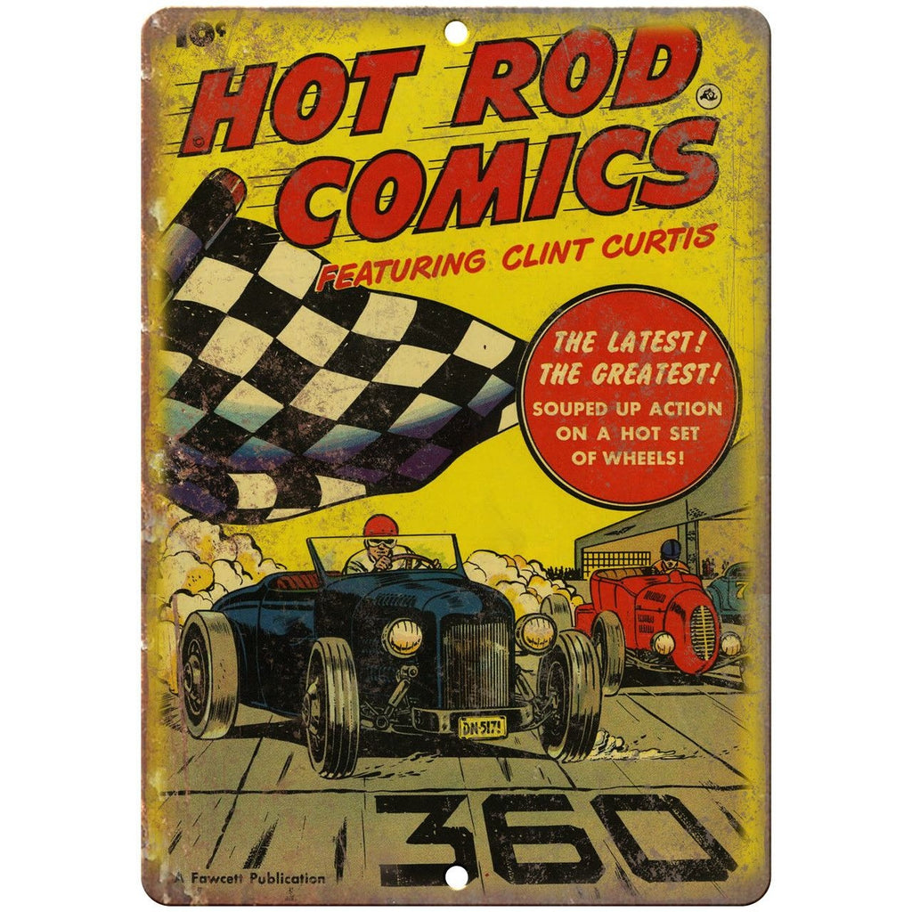 Hot Rod Comics Clint Curtis Fawcett 10" X 7" Reproduction Metal Sign J278