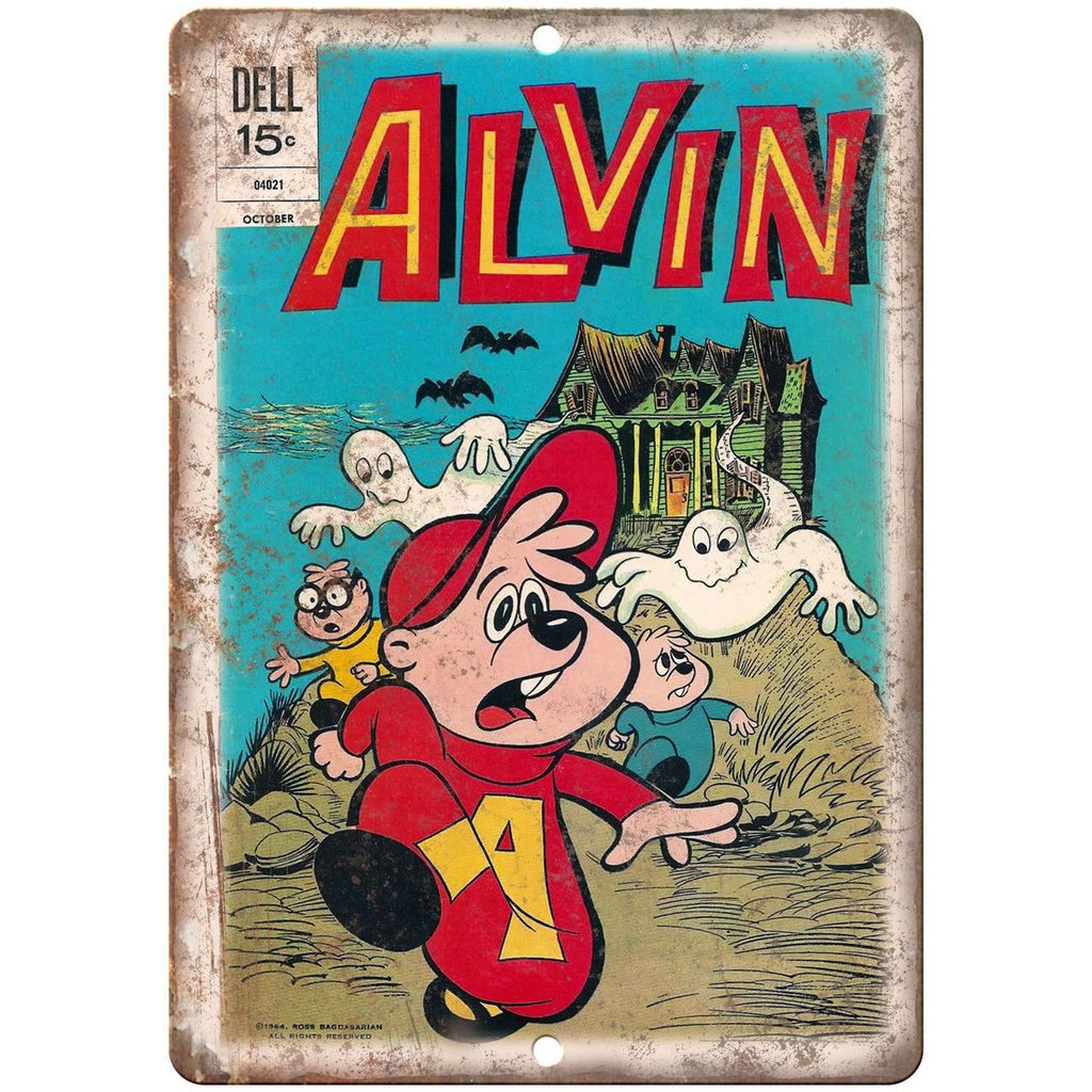 Dell Comics Alvin The Chipmunk Cover 9" x 12" Reproduction Metal Sign J234