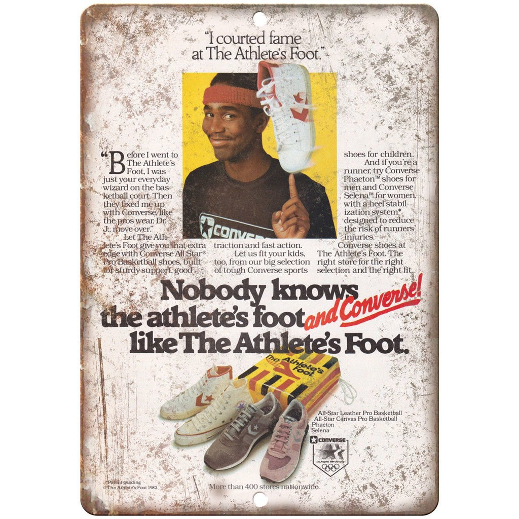 Converse The Athlete's Foot Sneaker Ad 10" X 7" Reproduction Metal Sign ZE95