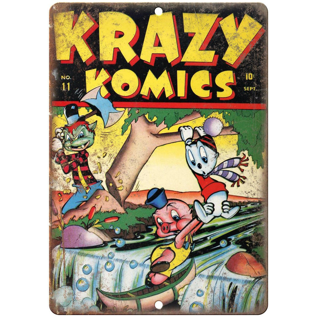 Krazy Komics No 11 Comic Book Cover Art 10" x 7" Reproduction Metal Sign J720