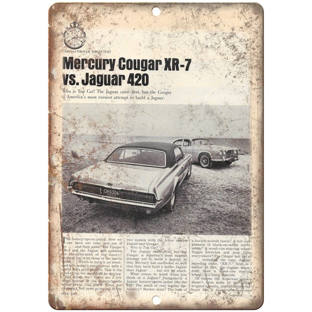 mercury Coubar XR-7 Vintage Car and Driver 10" x 7" Reproduction Metal Sign A321