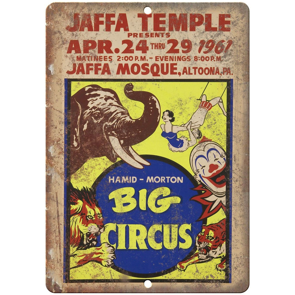 Big Circus Hamid Morton Vintage Poster 10" X 7" Reproduction Metal Sign ZH157