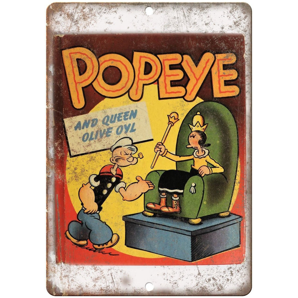 Popeye Olive Oyl Vintage Comic Book Art 10" X 7" Reproduction Metal Sign J227