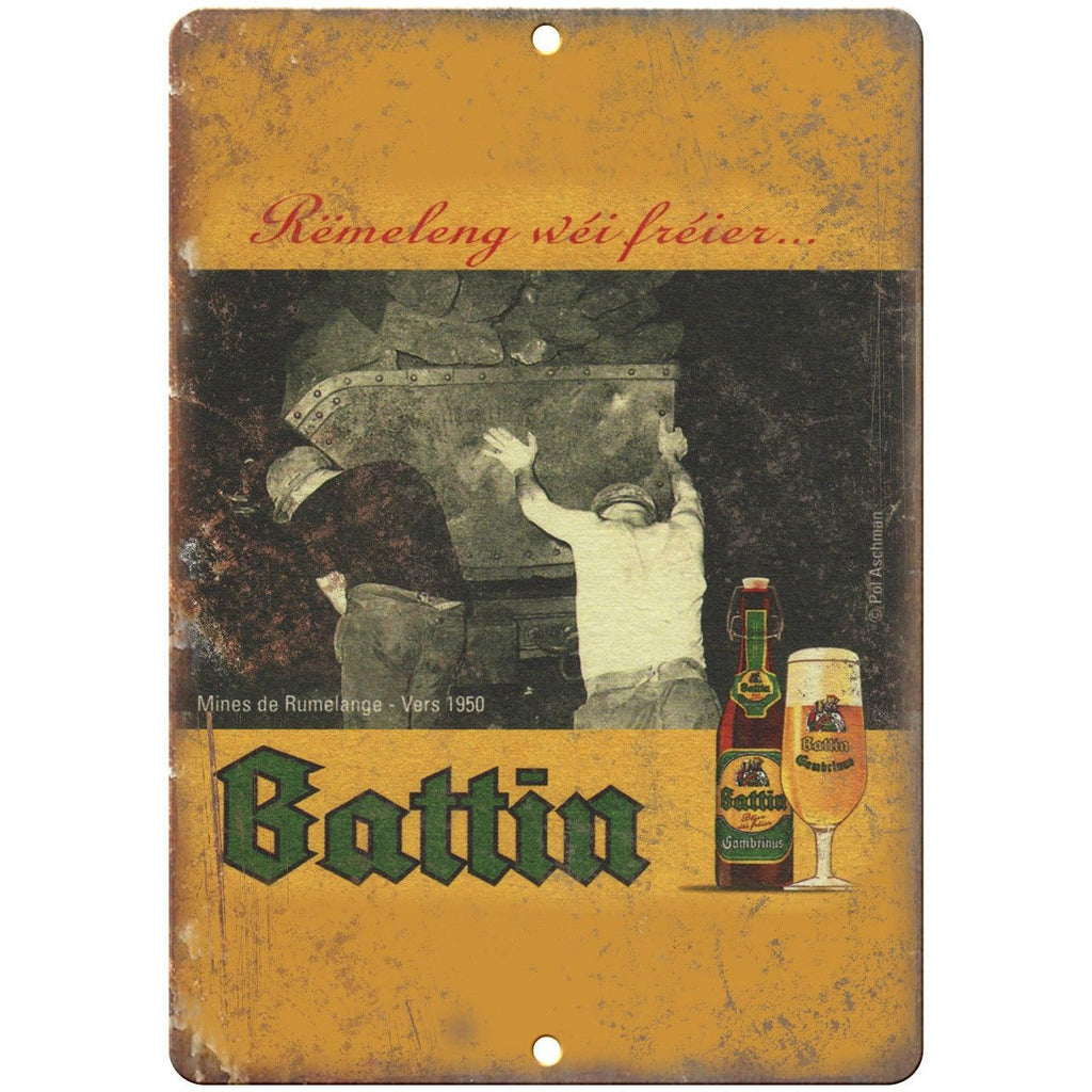 Battin Beer Vintage Man Cave D√©cor Ad 10" x 7" Reproduction Metal Sign E251
