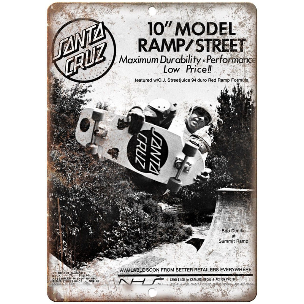 Santa Curz Skateboards Ramp Street Model Ad 10" X 7" Reproduction Metal Sign S14