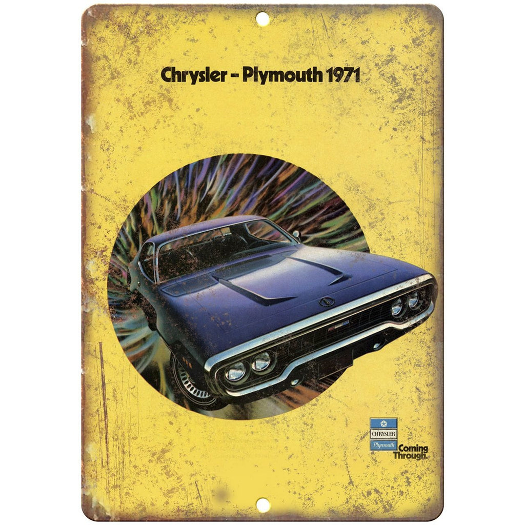 1971 Plymouth Chrysler Car Flyer Ad 10" x 7" Reproduction Metal Sign