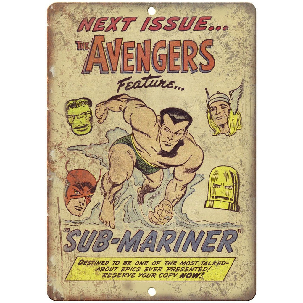 The Avengers Sub-Mariner Comic Book Ad 10" X 7" Reproduction Metal Sign J117