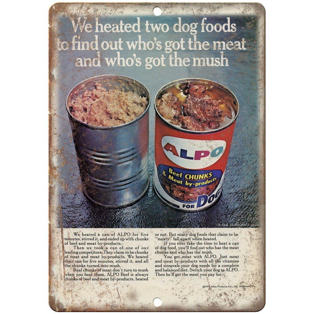 Alpo Dog Food Vintage Advertising 10" X 7" Reproduction Metal Sign N356