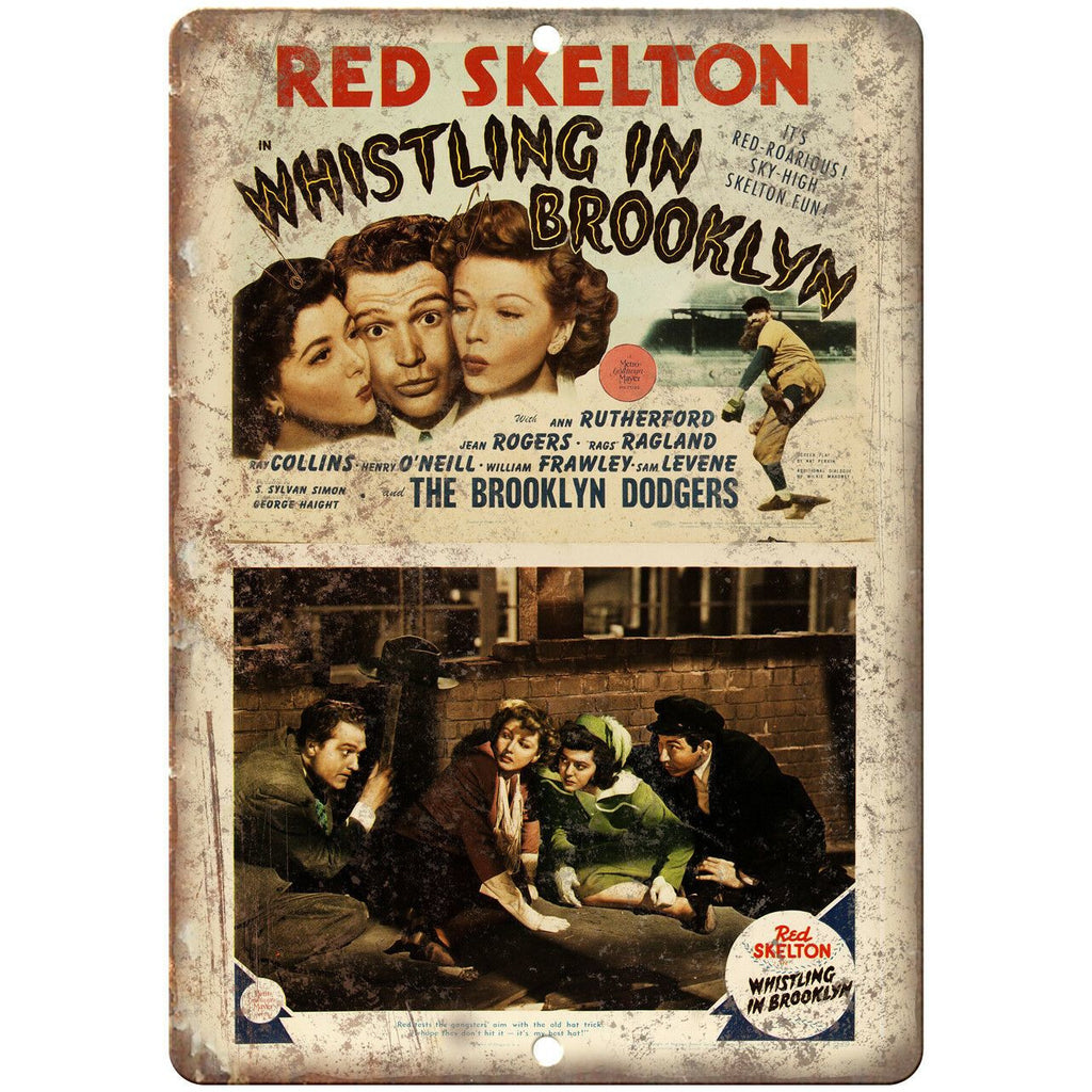 Red Skeleton Whistling in Brooklyn Movie 10" X 7" Reproduction Metal Sign I134