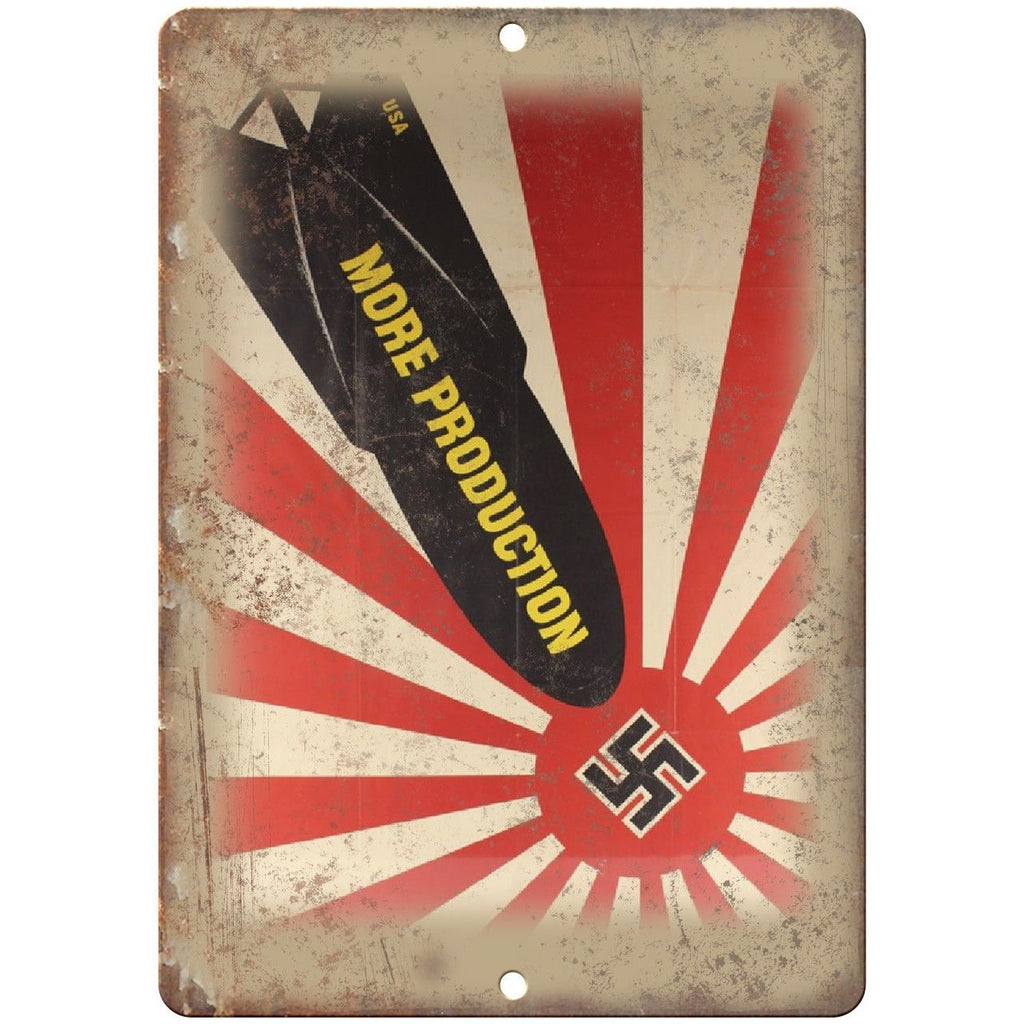 Nazi Swastika WW2 Propoganda Poster Hitler 10" x 7" Reproduction Metal Sign M50