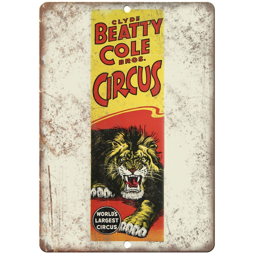 Beatty Cole Bros Circus Poster Ad 10" X 7" Reproduction Metal Sign ZH71