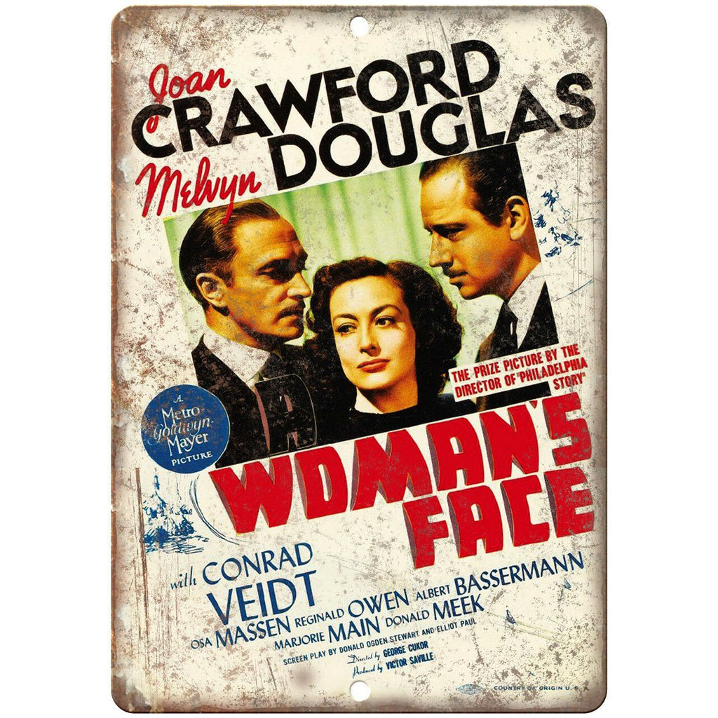 Woman's Face Crawford Douglas Poster 10" X 7" Reproduction Metal Sign I102