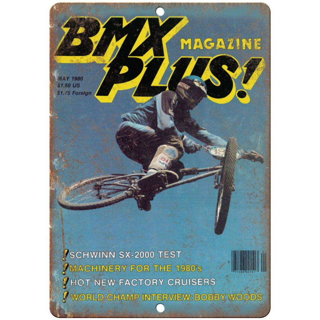 10" x 7" Metal Sign 1980 BMX Plus Magazine, Freestyle Vintage Reproduction B103