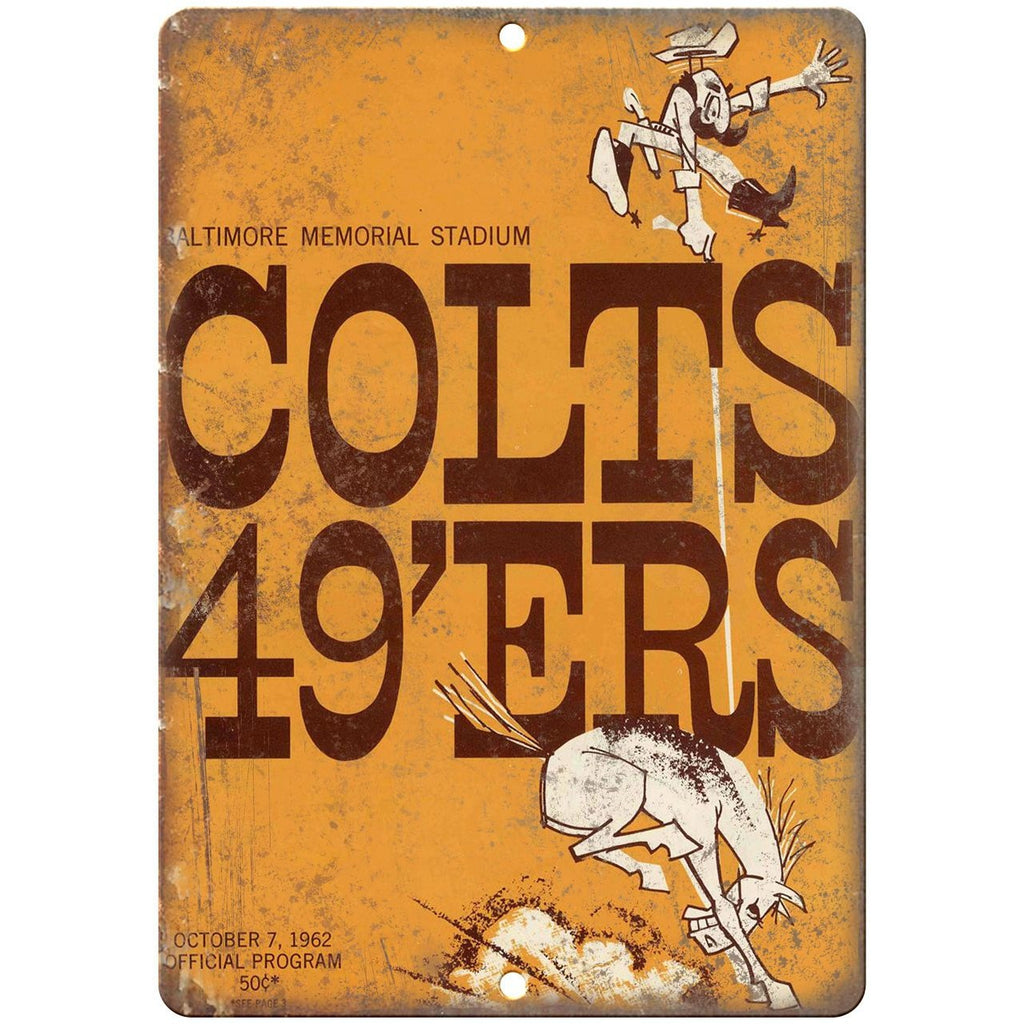 1962 Colts Vs 49'ers 10" x 7" Vintage Look Reproduction