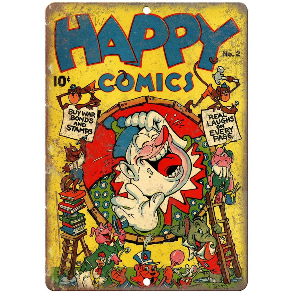 Happy Comics Vintage Cover Art 10" X 7" Reproduction Metal Sign J279