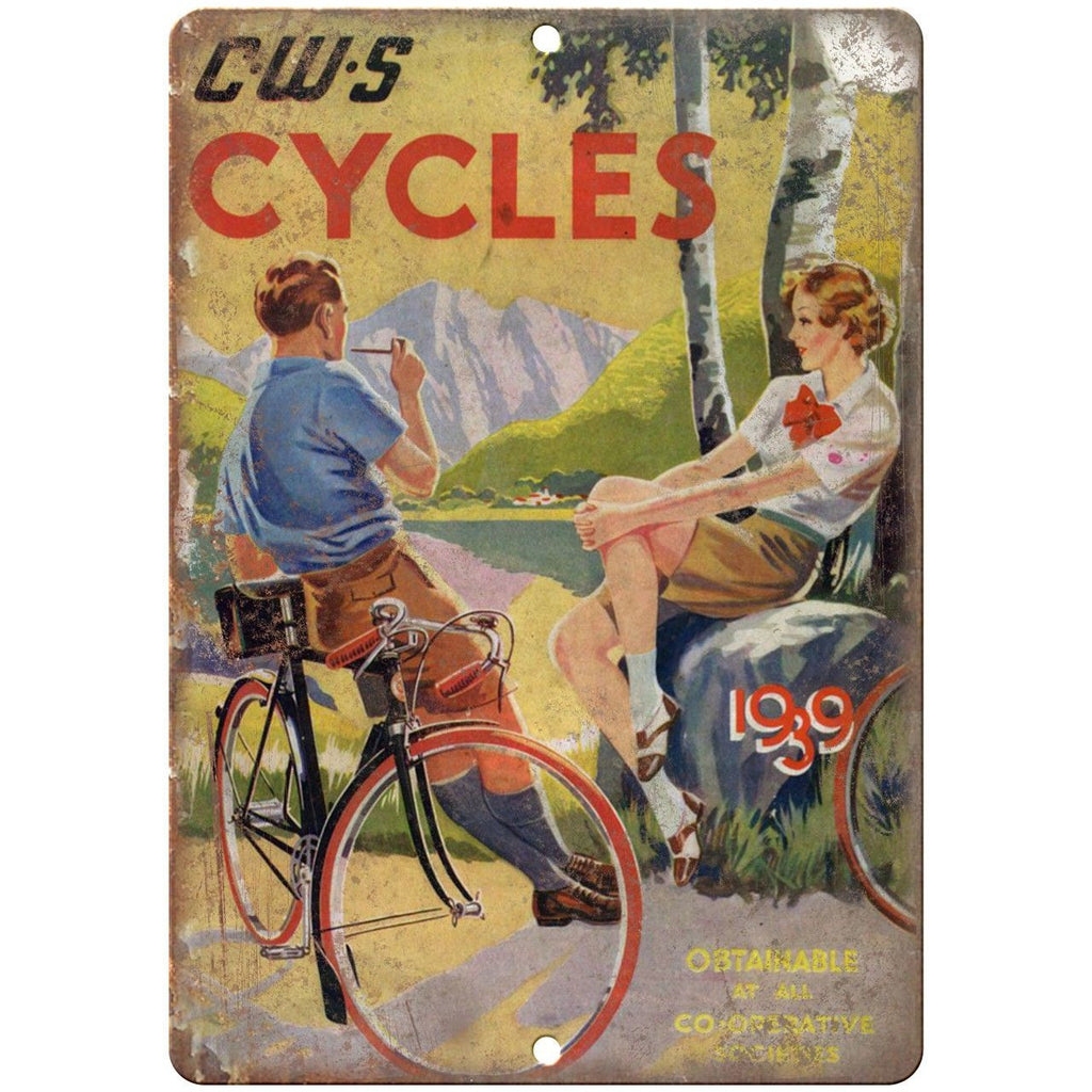 1939 CWS Cycles Bicycle Ad 10" x 7" Reproduction Metal Sign B202