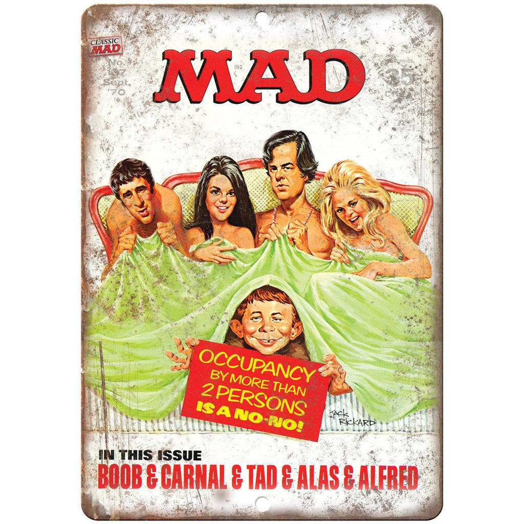 1970 Mad Magazine No. 137 Dallas Cover Art 10" x 7" Reproduction Metal Sign J58
