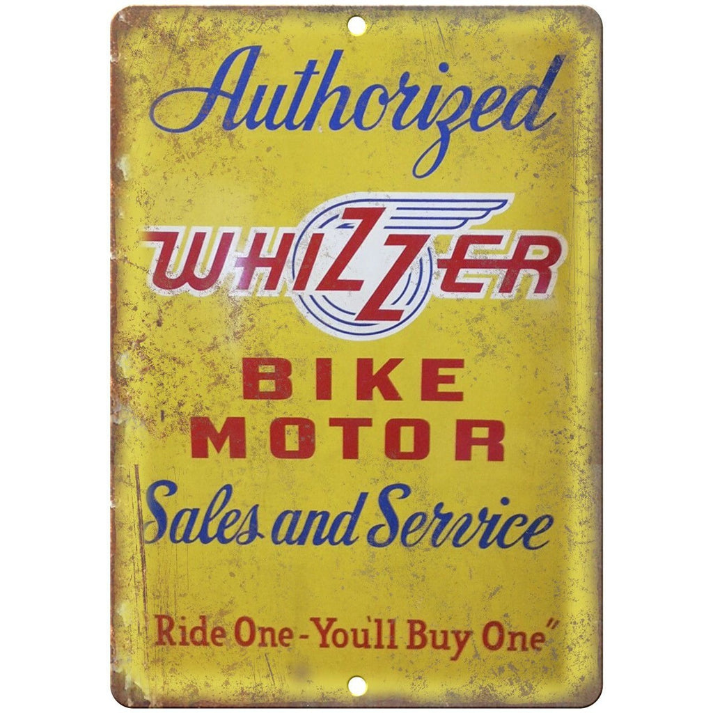 Whizzer Bicycle Motor Vintage Dealer Sign 10" x 7" Reproduction Metal Sign B280