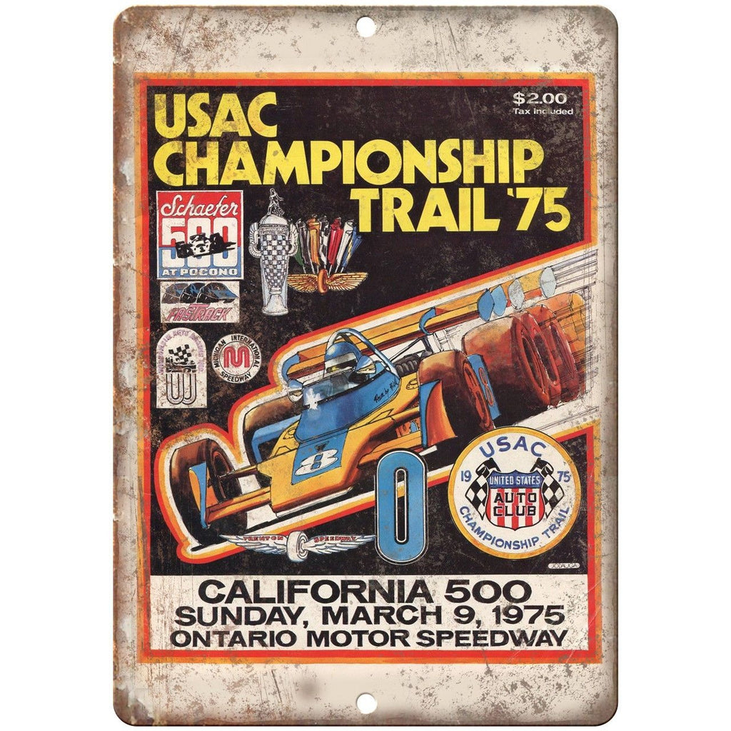 1975 USAC Championship Trail California 500 10"X7" Reproduction Metal Sign A561B