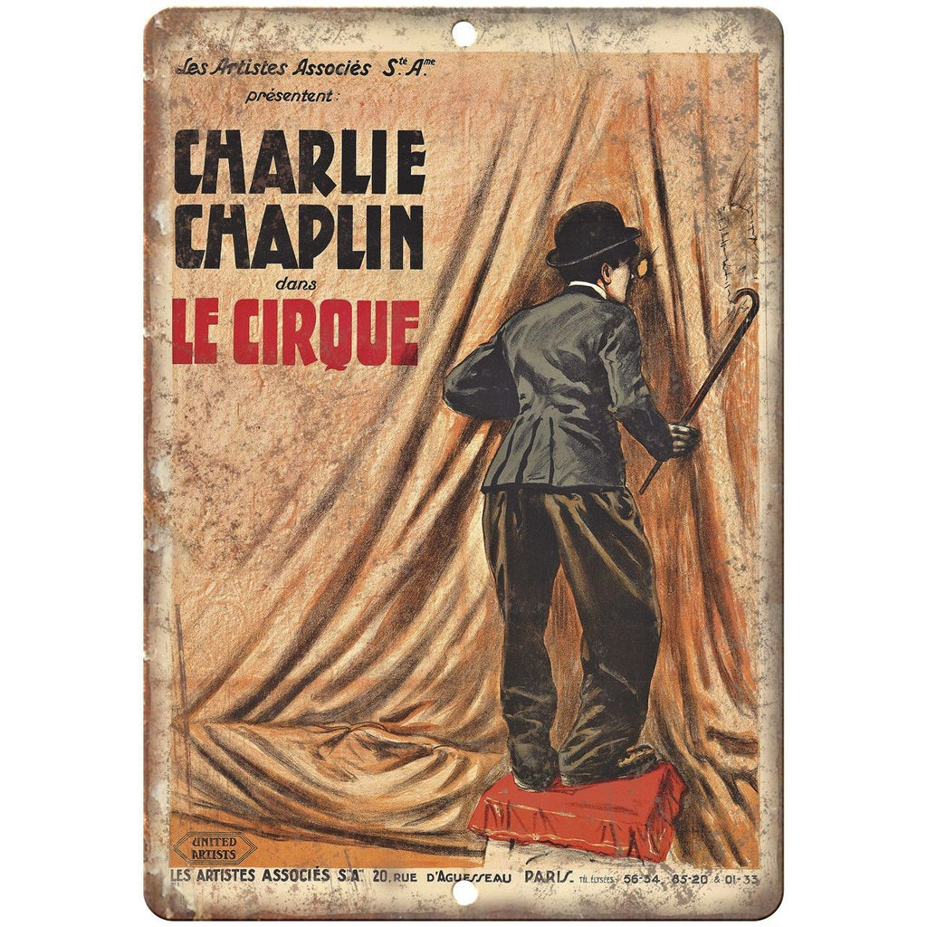 Charlie Chaplin Le Cirque Circus Poster 10" X 7" Reproduction Metal Sign ZH113