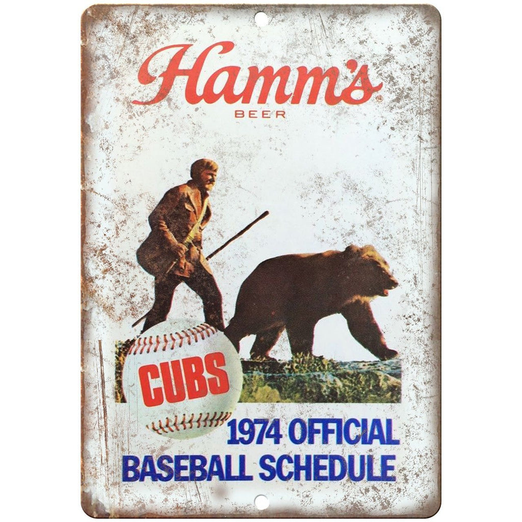 1974 Hamm's Beer Chicago Cubs Vintage Breweriana Reproduction Metal Sign E49