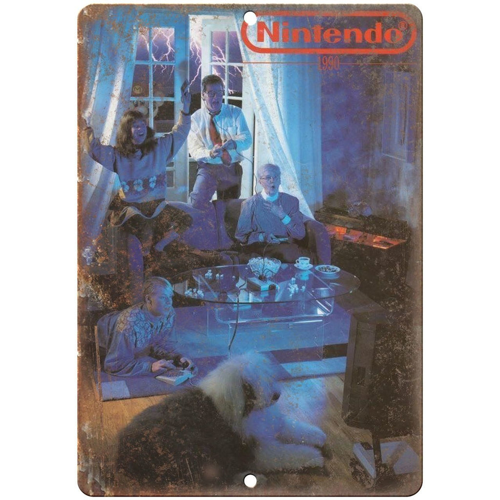 1990 - Nintendo Family Gaming 10" x 7" Retro Look Metal Sign