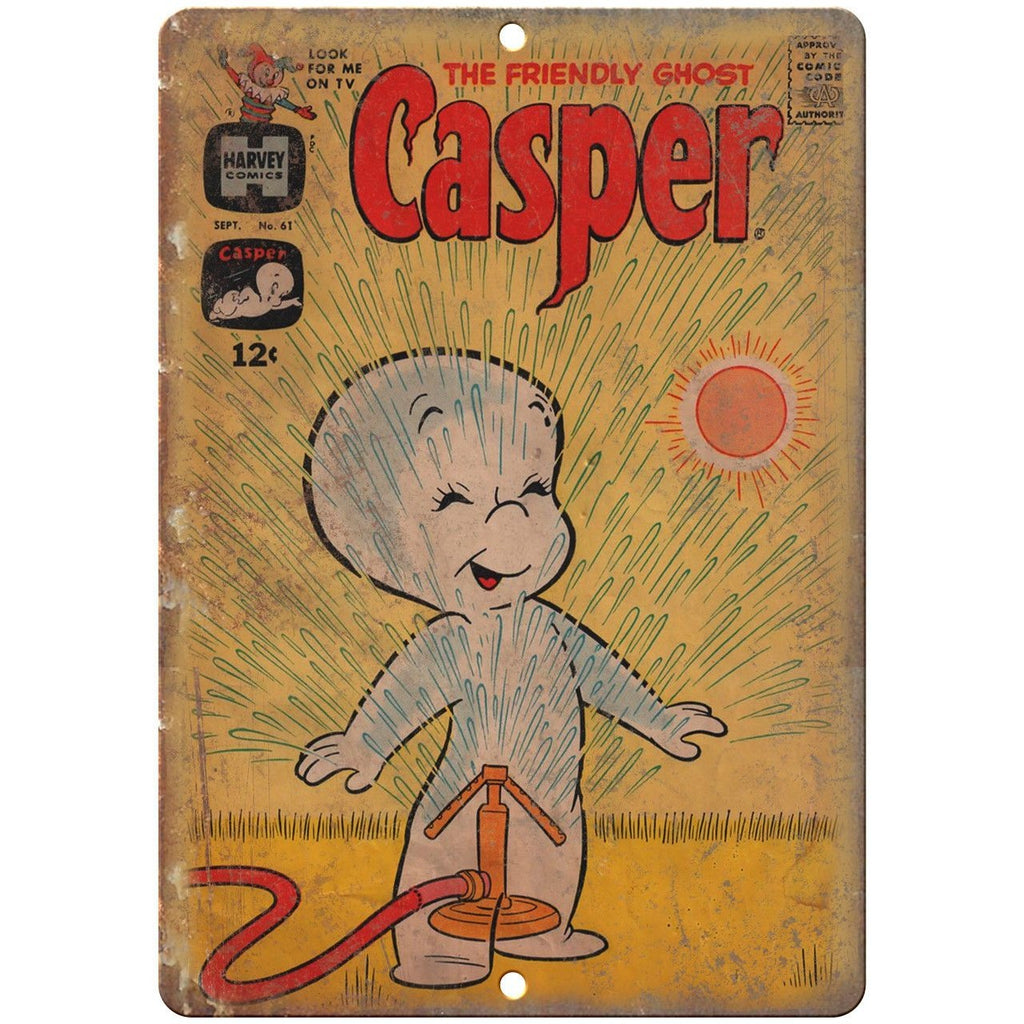 Casper The Friendly Ghost Rare Comic Art 10" X 7" Reproduction Metal Sign J196
