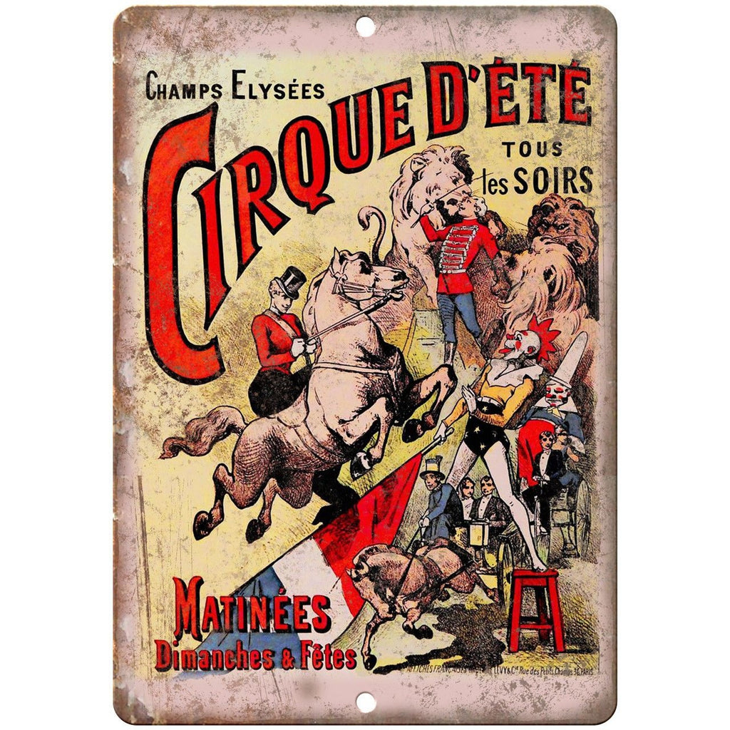 Champs Elysees Cirque D'Ete Circus Poster 10" X 7" Reproduction Metal Sign ZH98