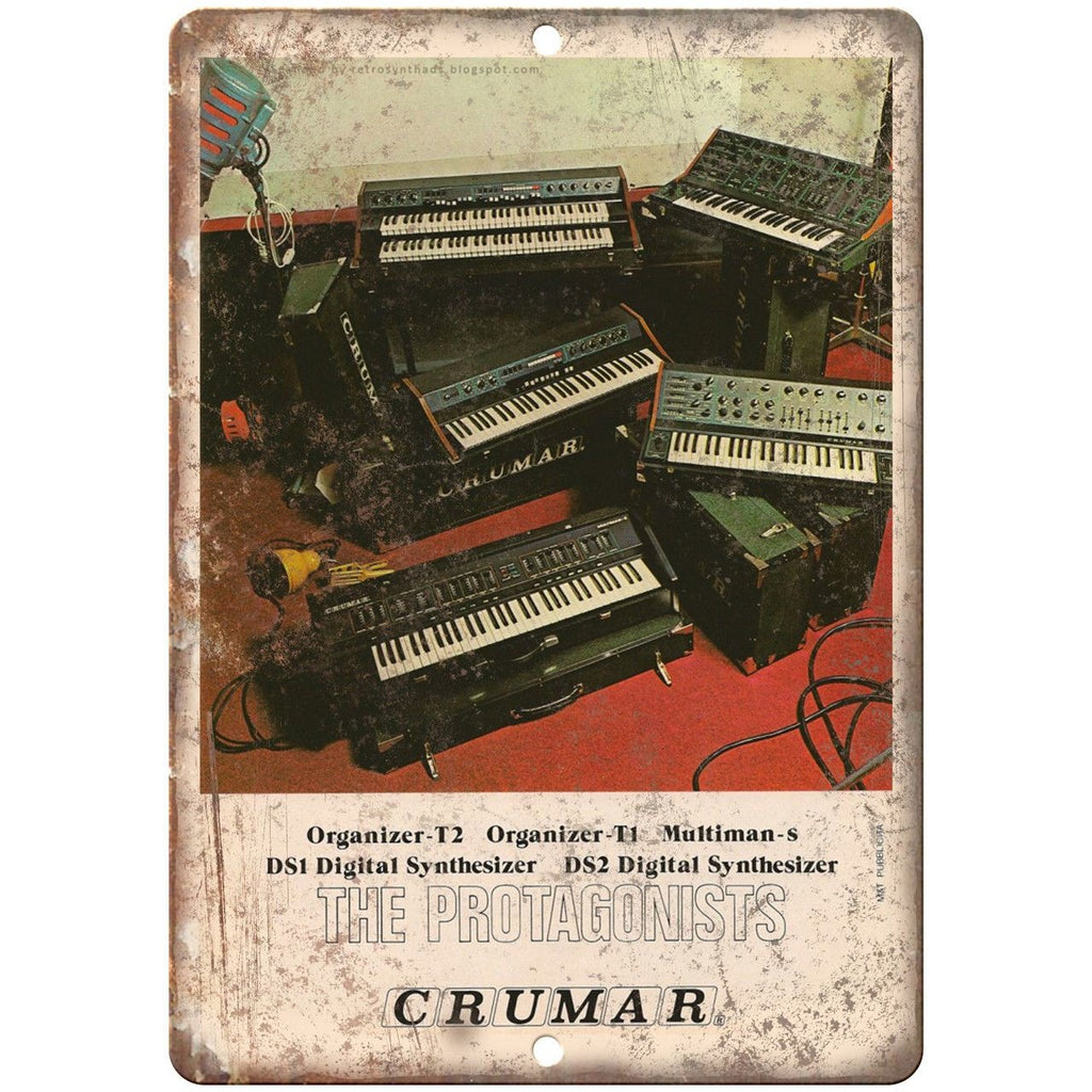 CRUMAR Protagonist DS2 Digital Synthesizer 10" x 7" Reproduction Metal Sign E20