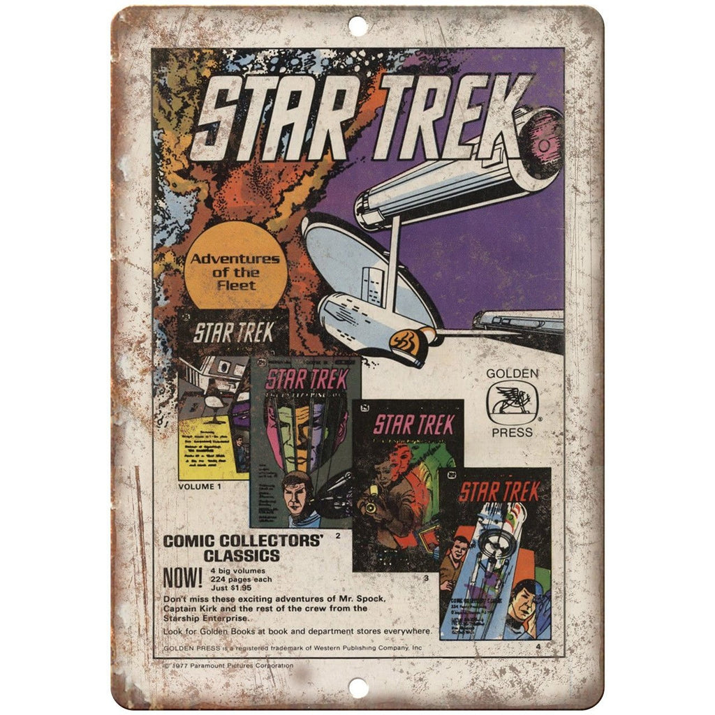 Star Trek Golden Press Comic Book Ad 10" X 7" Reproduction Metal Sign J104