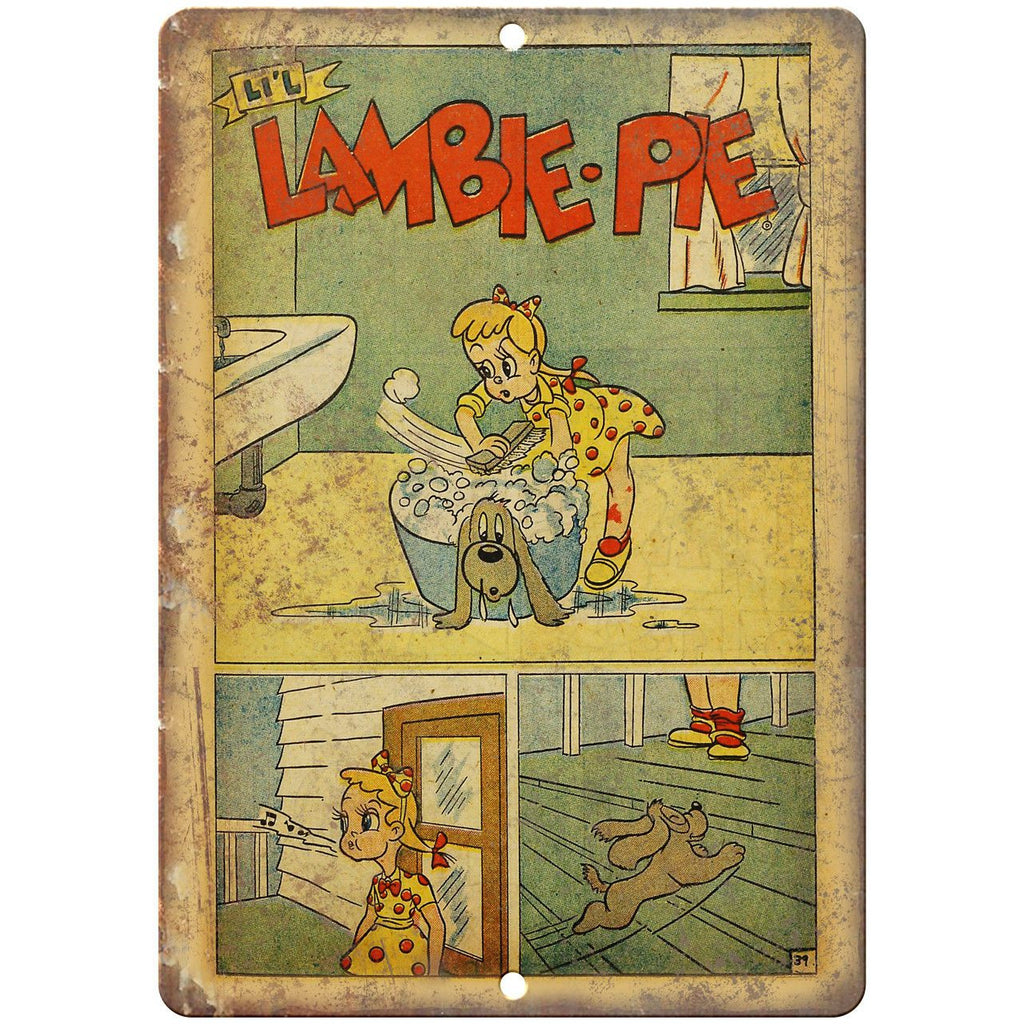 Li'l Lambie Pie Comic Strip Vintage Ad 10" x 7" Reproduction Metal Sign J552