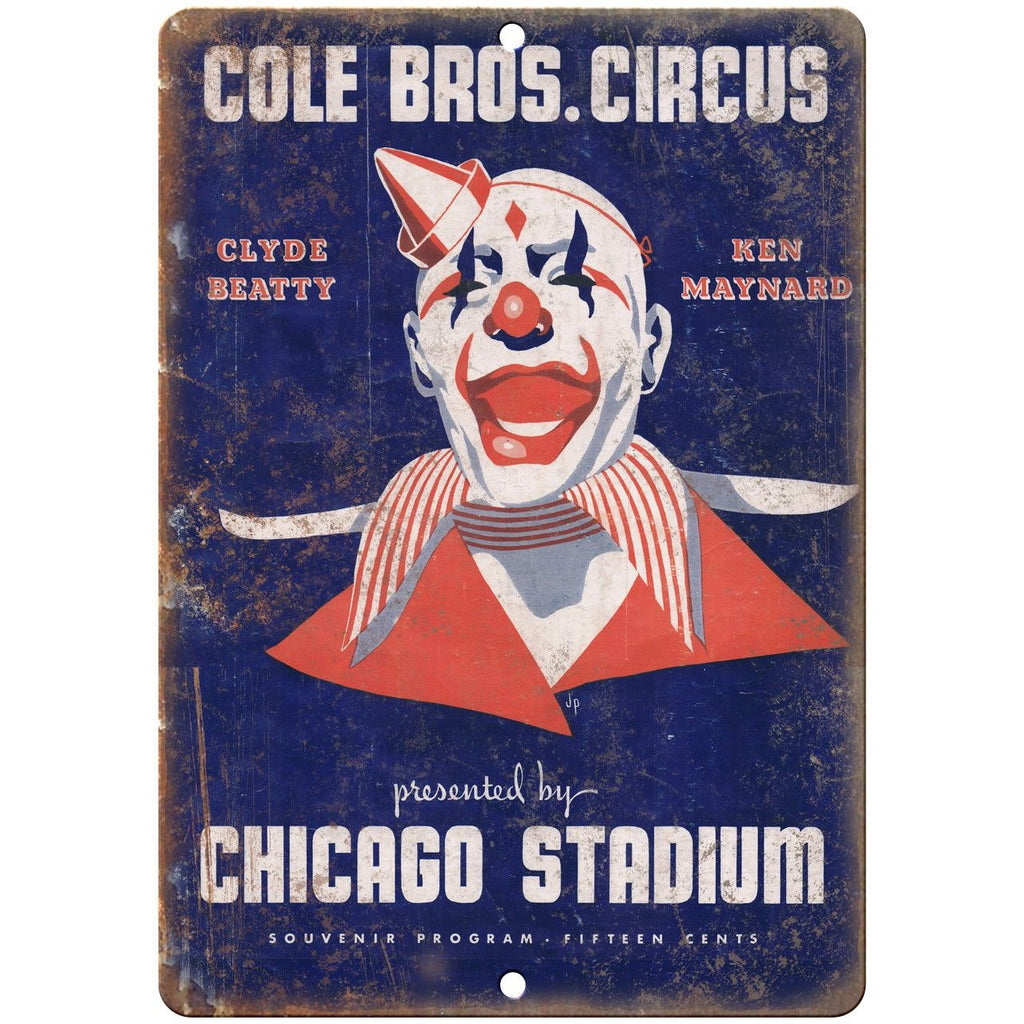 Cole Bros Circus Chicago Stadium 10" x 7" Reproduction Metal Sign ZH15
