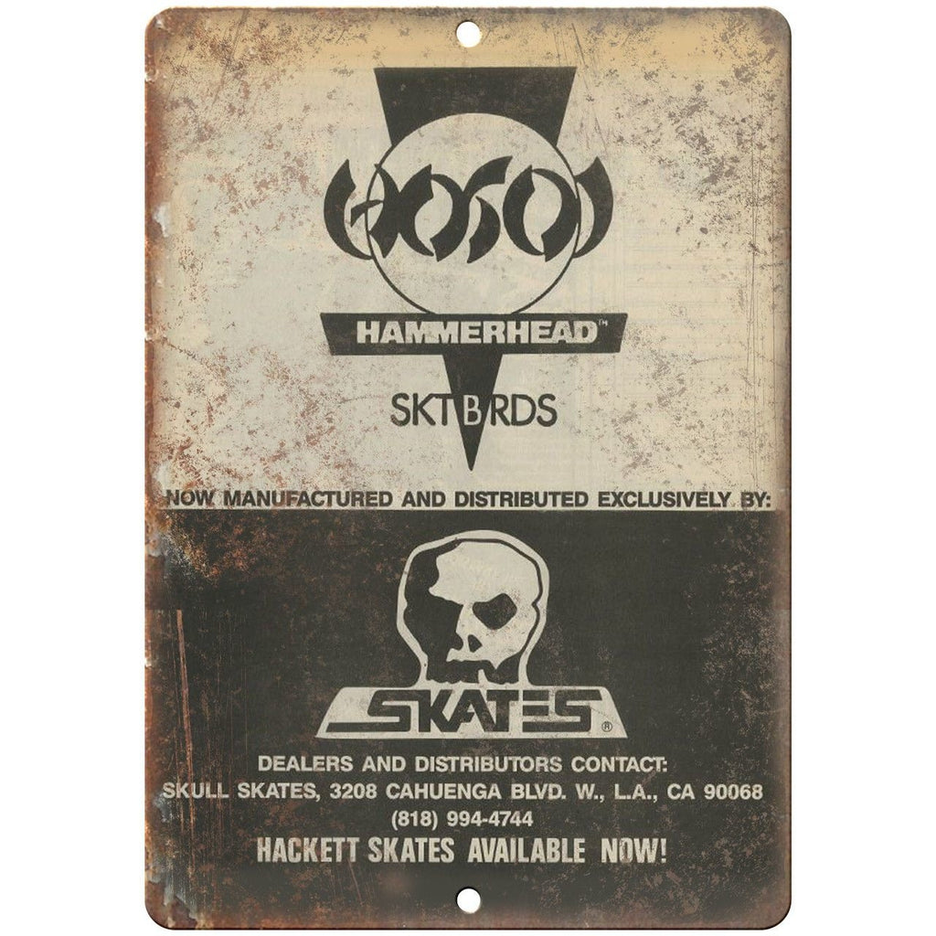 Christian Hosoi Skateboards Hammerhead Hackett 10" x 7" Reproduction Metal Sign