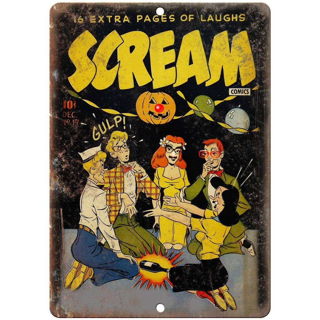 Scream Comics Vintage Cover Art 10" X 7" Reproduction Metal Sign J472