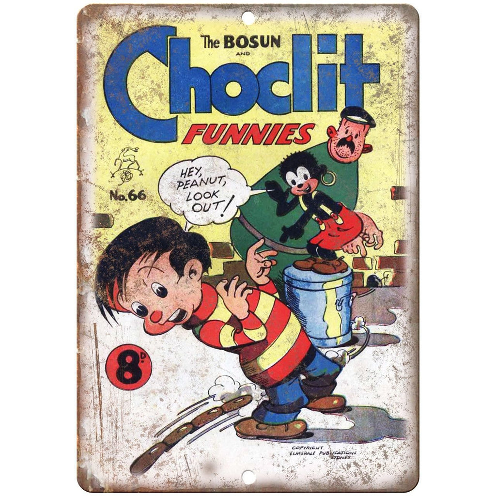 Choclit Funnies Bosun Comic Vintage 9" x 12" Reproduction Metal Sign J254