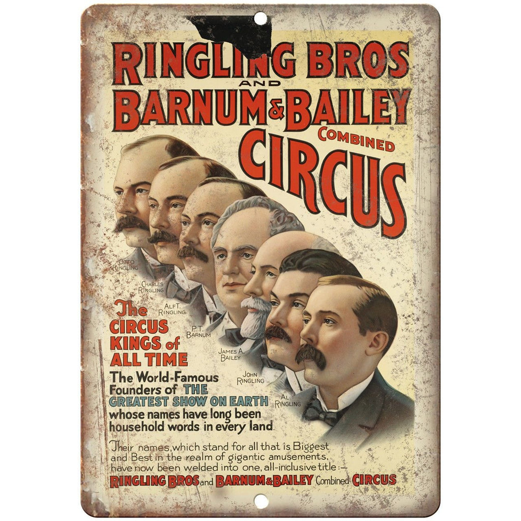 Ringling Bros Barnum Bailey Circus Kings 9" x 12" Reproduction Metal Sign ZH31