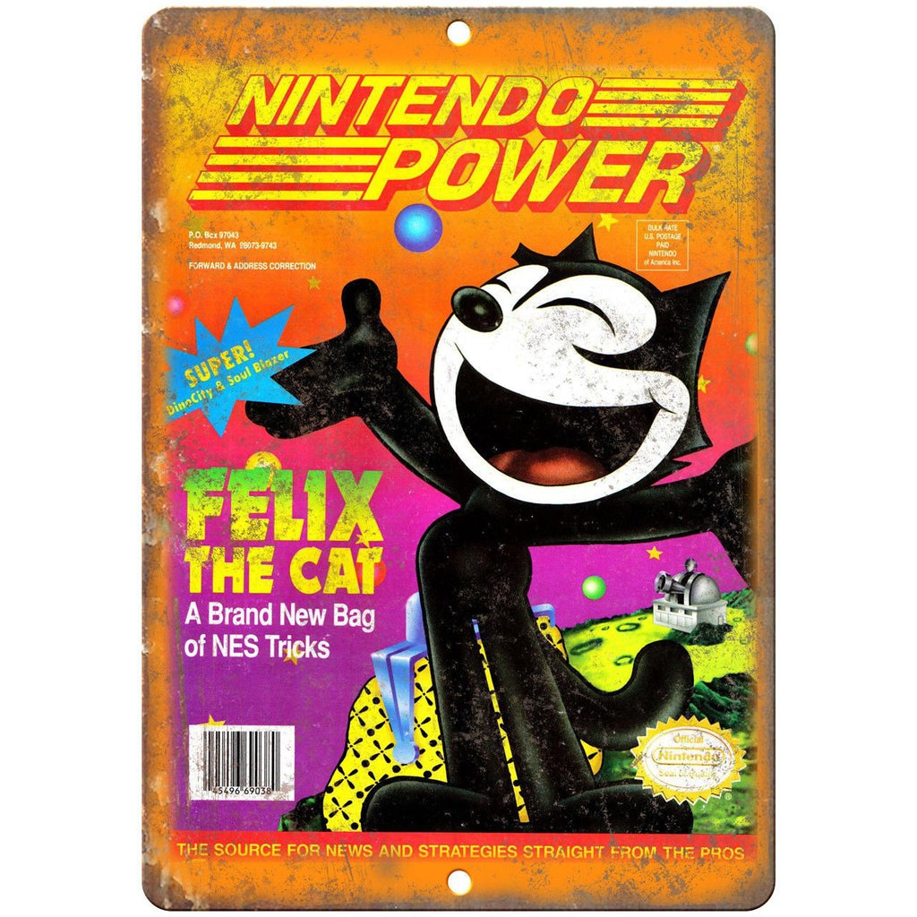 Nintendo Power Felix The Cat NES Cover 10" X 7" Reproduction Metal Sign G24