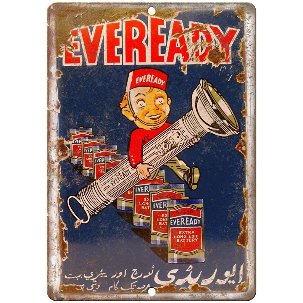 Eveready Batteries Porcelain Look Reproduction Metal Sign U115