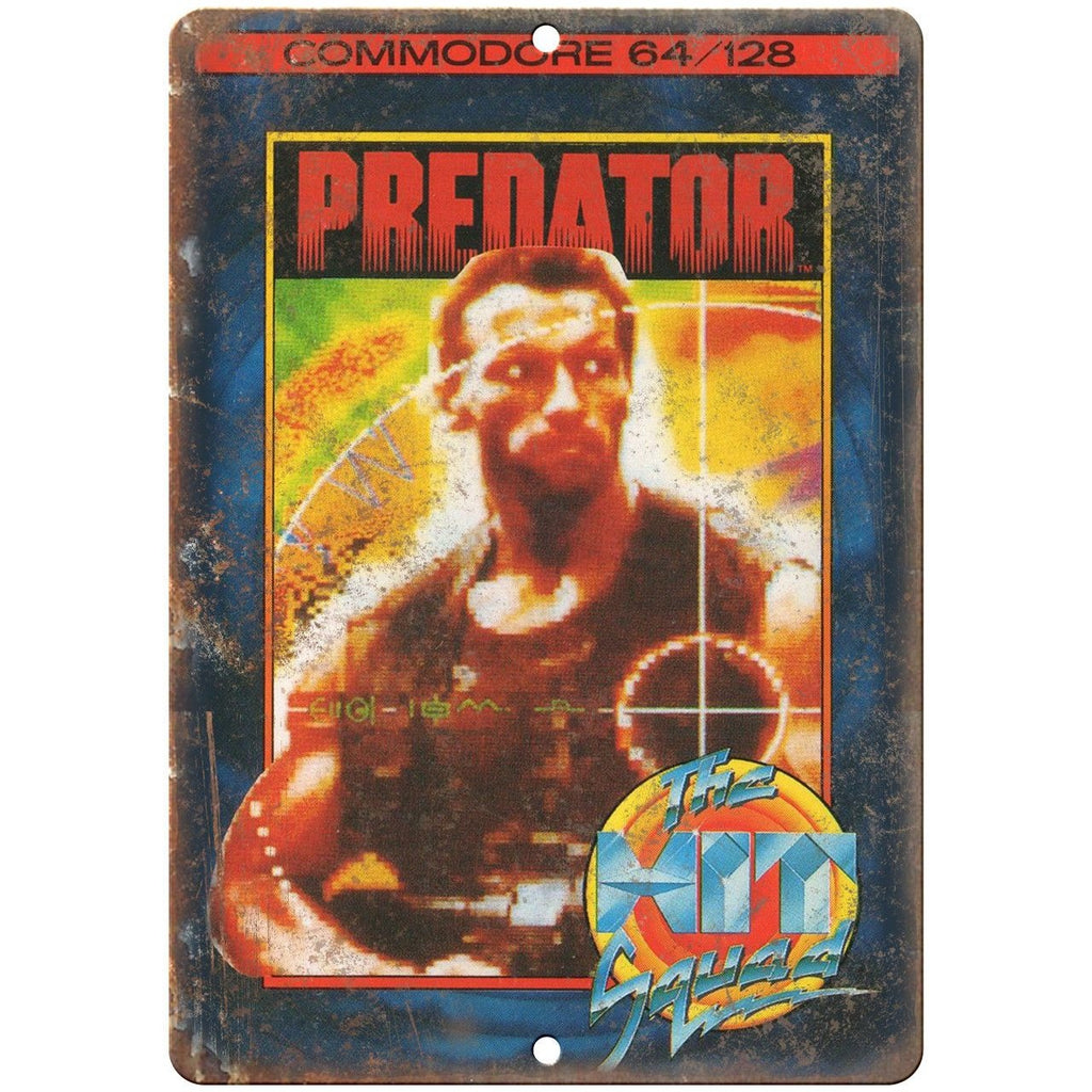 Commodore 64 The hit Squad Predator Game 10" x 7" Reproduction Metal Sign G14
