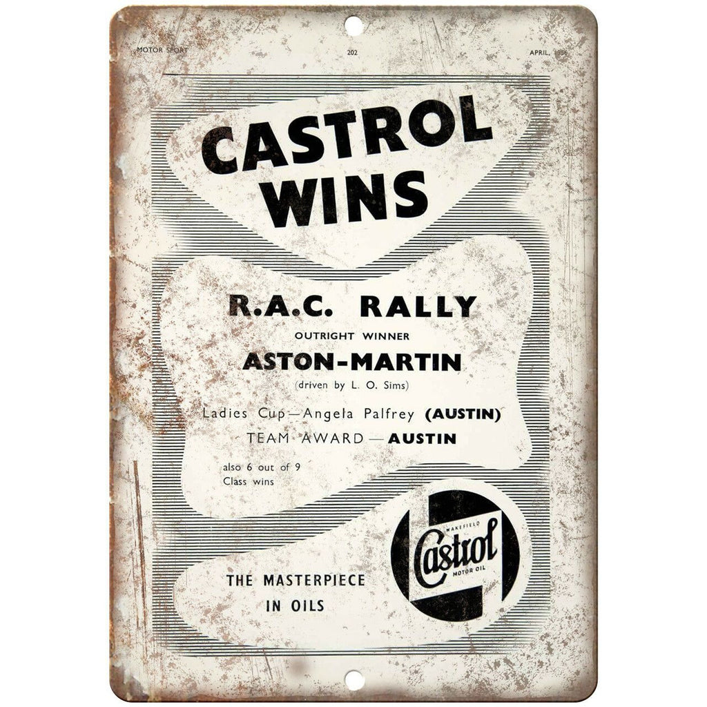 Castrol Motor Oil Masterpiece Vintage Ad 10" X 7" Reproduction Metal Sign A855