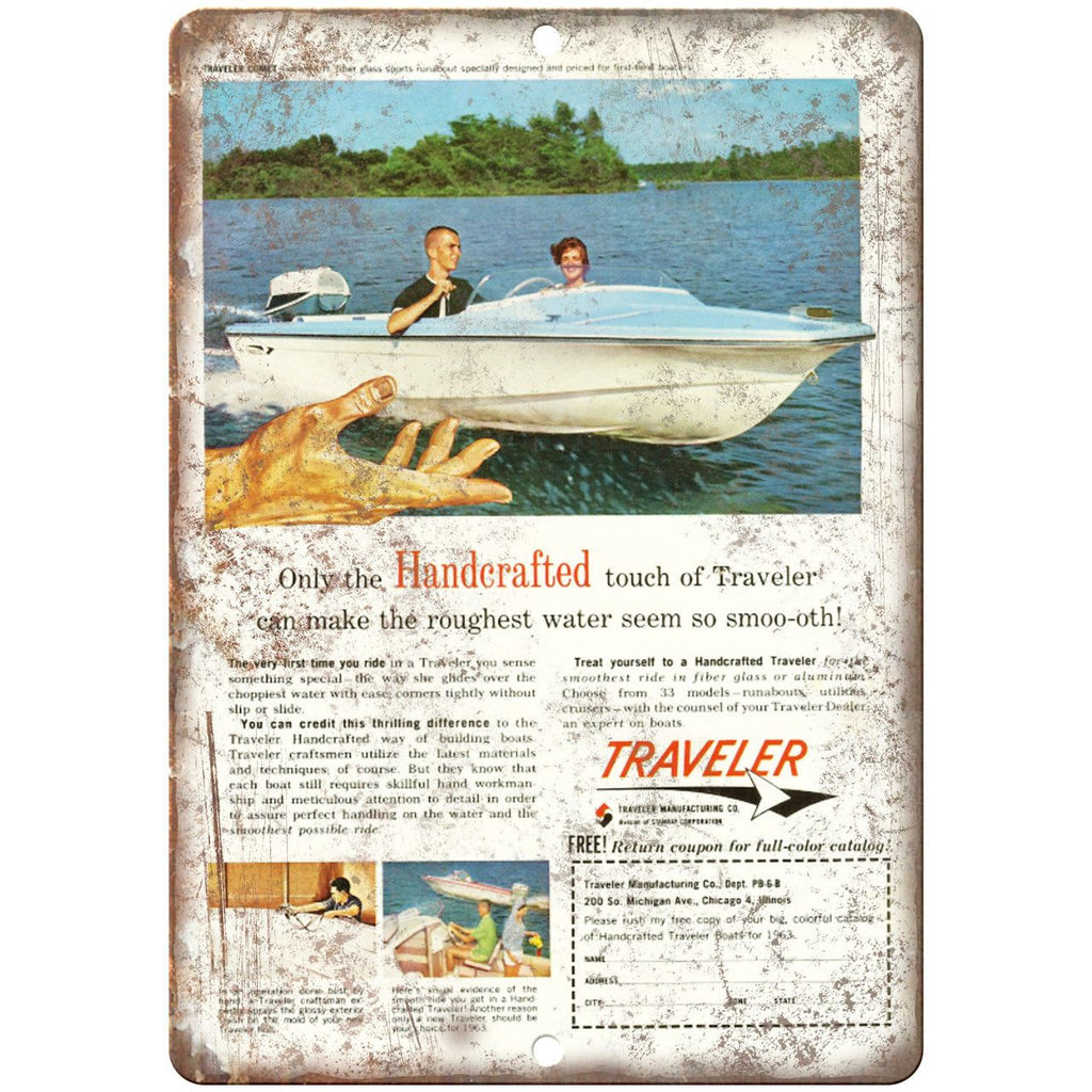 Traveler Handcrafter Vintage Ad 10" x 7" Reproduction Metal Sign L80