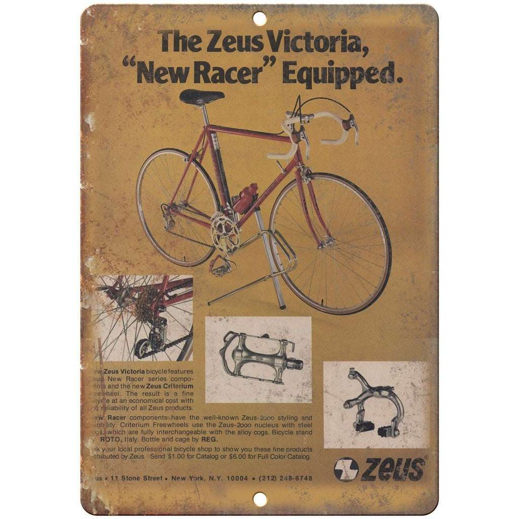 Zeus Victoria 10 speed Bicycle Ad 9" x 12" Reproduction Metal Sign B308