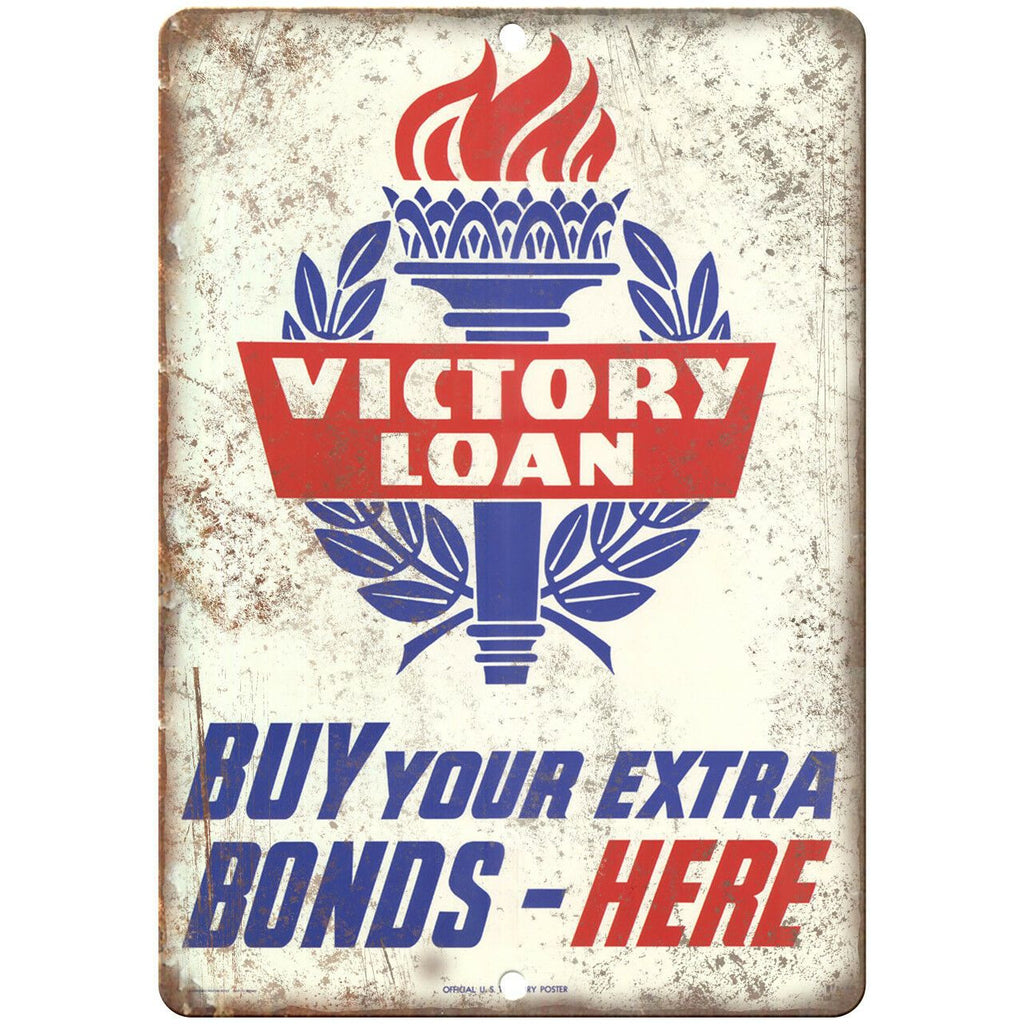 Victory Loan Bonds Military Poster Art 10" x 7" Reproduction Metal Sign M131