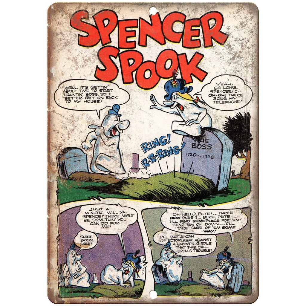 Spencer Spook Comic Strip Vintage Art 10" x 7" Reproduction Metal Sign J629