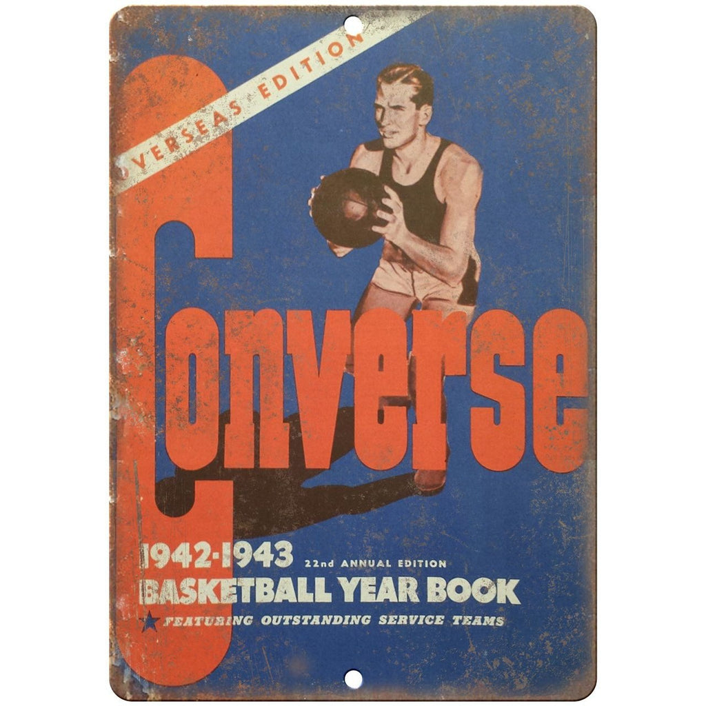 1942 - 1943 Converse Basketball Yearbook RARE 10" x 7" Reproduction Metal Sign
