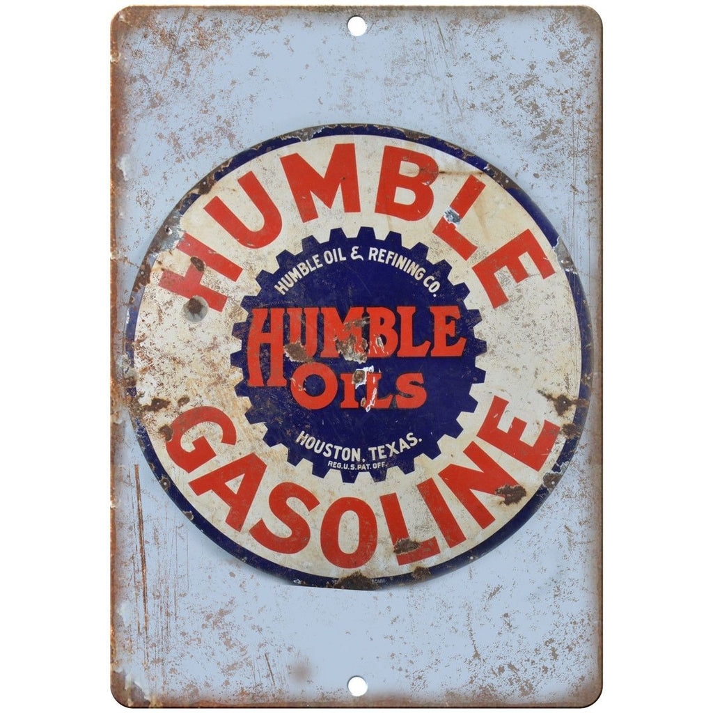 Humble Oils Gasoline Porcelain Look Reproduction Metal Sign U140