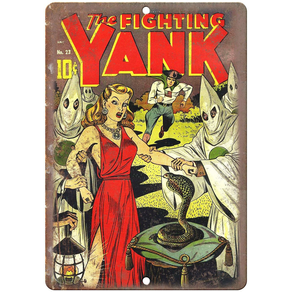 The Fighting Yank No 23 Comic Book Cover 10" x 7" Reproduction Metal Sign J593