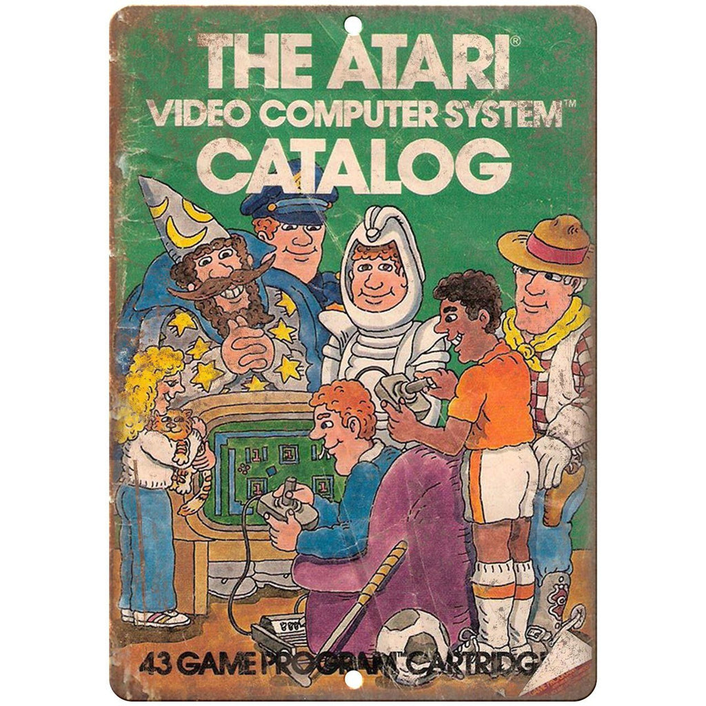 Atari Video Computer System Catalog Cartridge Ad 10" x 7" Retro Look Metal Sign